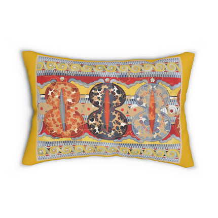 Reproduction of the Shield Frieze by Emile Gilliéron Spun Polyester Lumbar Pillow