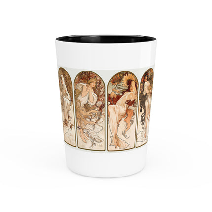 The Seasons by Alphonse Maria Mucha Ceramic Shot Glass