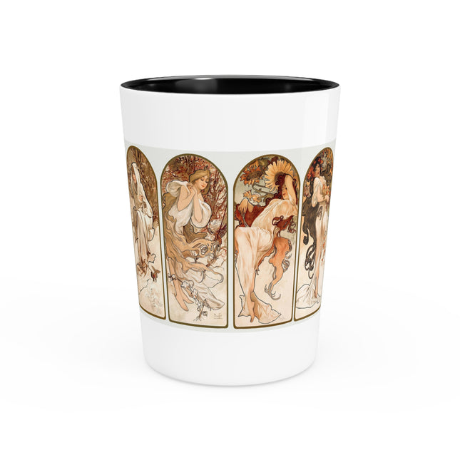The Seasons by Alphonse Maria Mucha Ceramic Shot Glass
