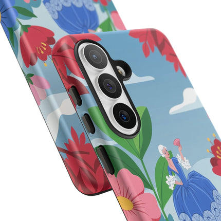 🌺🪭 The Lady Of The Grand Flower Terrace Phone Case – Art Deco Garden Elegance