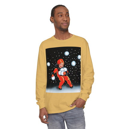 Festive Snowball Unisex Garment-dyed Long Sleeve T-Shirt