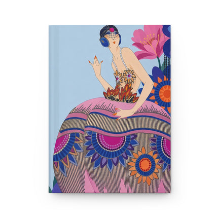 🌸🎭 The Lady Of The Carnival Blossom Garden Hardcover Journal – Art Deco Floral Extravagance