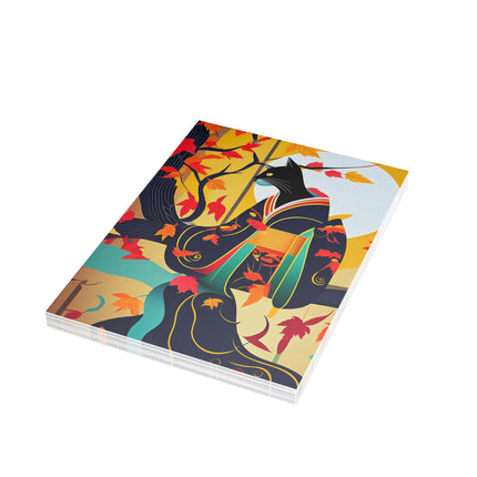 Black Cat in Kimono Postcards (envelopes included) - Bundles of 10, 30, 50 Pieces