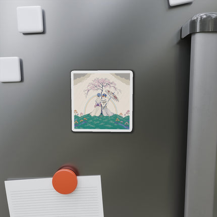 🌈☂️ Beneath The Rainbow Tree Die-Cut Magnets – Art Deco Spring Fantasy