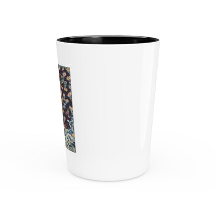 Rank Badge with Dragon with Deer Hooves Ceramic Shot Glass