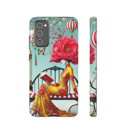 Reading In A Painted Garden Phone Cases