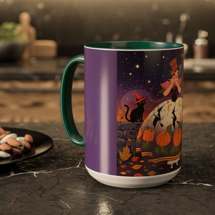 🎃🌙 The Pumpkin Moon Dress Colorful Mug – Whimsical Halloween Fashion