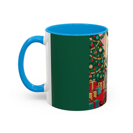 🖤🔥 The Lady Of The Christmas Hearth Colorful Mug – Art Deco Holiday Elegance