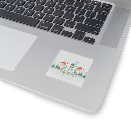 🧚🍄 The Fairy Of The Scarlet Mushrooms Kiss-Cut Stickers – Art Deco Woodland Fantasy