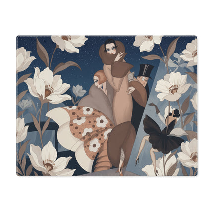 🌙🤍 The Midnight Winter Masquerade Placemat – Art Deco Holiday Elegance