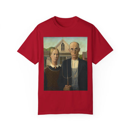 American Gothic by Grant Wood Unisex Garment-Dyed T-shirt