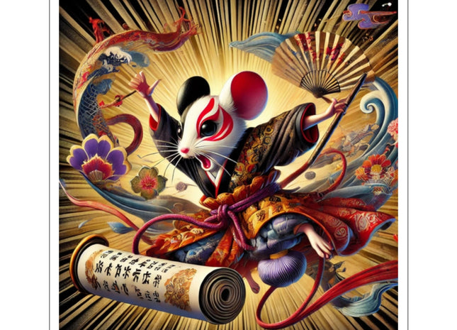 Theatrical Mouse on a Mission Kiss-Cut Stickers (4 Sizes)