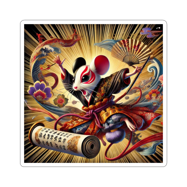 Theatrical Mouse on a Mission Kiss-Cut Stickers (4 Sizes)