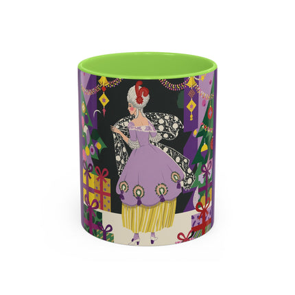 🎁✨ The Lavender Christmas Masquerade Colorful Mug – Art Deco Holiday Fantasy
