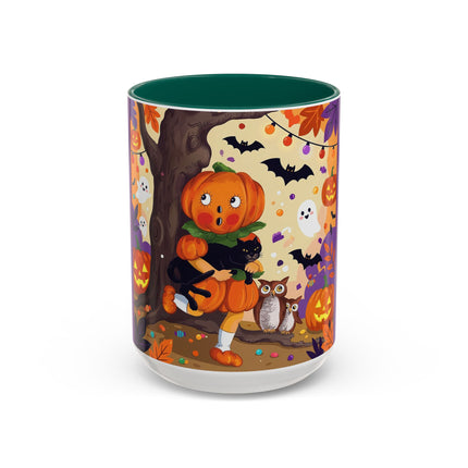 🎃🐈‍⬛ The Pumpkin Child’s Halloween Parade Colorful Mug – Whimsical Storybook Charm