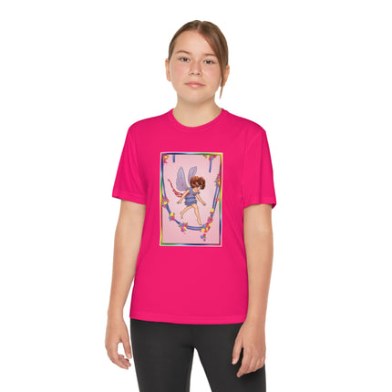 A Playful Fairy Jumps Rope Youth Competitor Tee – Magical Motion & Whimsical Joy