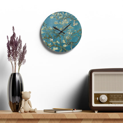 Almond Blossom by Vincent Van Gogh Acrylic Wall Clock, Round and Square