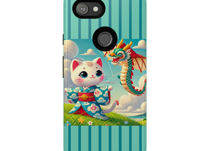 Geisha Kitten and the Dragon Kite Phone Cases