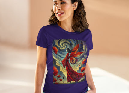 The Poppy Fairy in the Wind Cotton Tee