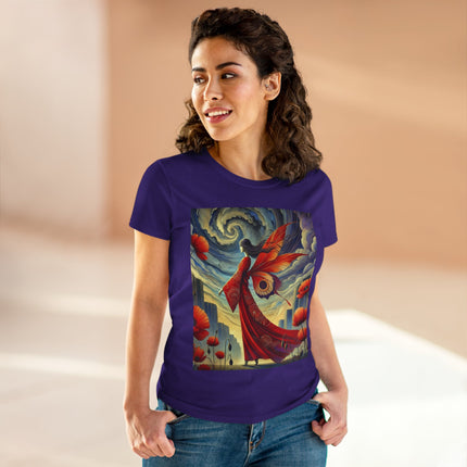 The Poppy Fairy in the Wind Cotton Tee