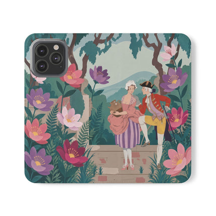 🌺🎭 The Garden Courtship Flip Case – Art Deco Floral Romance