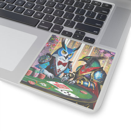Cyberpunk Owl & Raven Kiss-Cut Stickers (4 Sizes)