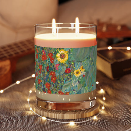 Farm Garden with Sunflowers by Gustav Klimt Scented Candle