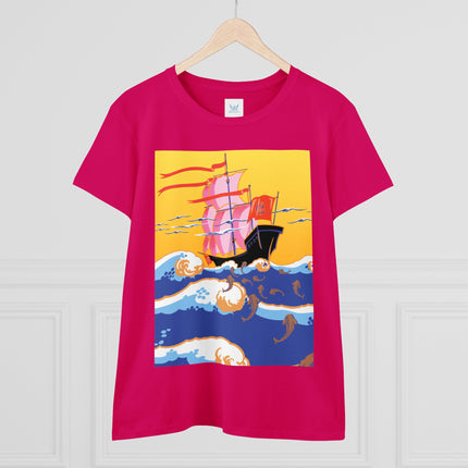 Golden Seas and Whimsical Dreams Women's Midweight Cotton Tee