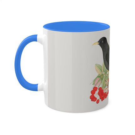 Blackbird with Roses by Anonymous Colorful Mugs, 11oz