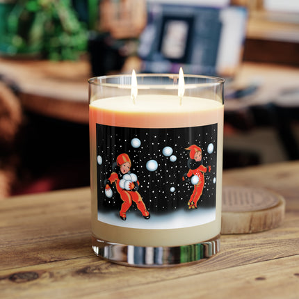 A Festive Snowball Scented Candle - Full Glass, 11oz