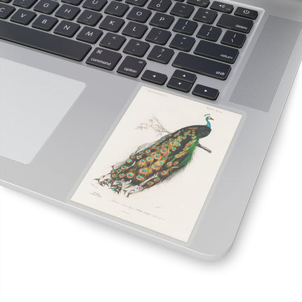Indian Peafowl by Charles Dessalines D' Orbigny Kiss-Cut Stickers (4 Sizes)