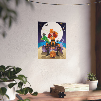 Moonlit Pirate Halloween Fine Art Posters