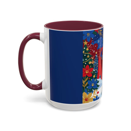 🎭❄️ The Christmas Masquerade Lady Colorful Mug – Art Deco Holiday Fantasy