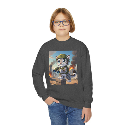 Snow Leopard Lookout Youth Crewneck Sweatshirt – Courage, Curiosity & High-Altitude Adventure