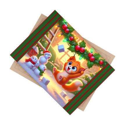 Naughty or Nice Kitten Christmas Ceramic Tile
