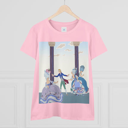 🎭🌸 The Garden Masquerade Cotton Tee – Art Deco Fashion Illustration