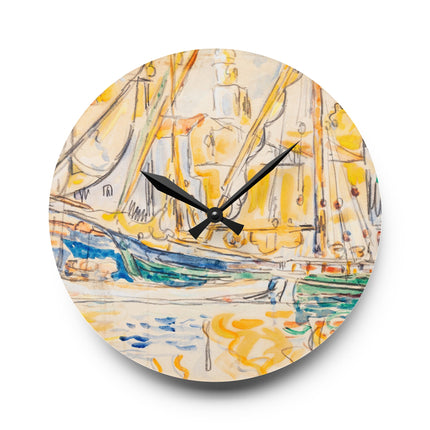 Saint-Tropez by Paul Signac Acrylic Wall Clock, Round and Square