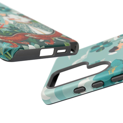 🐉🌿 The Dragon Keeper Phone Case – Art Deco Floral Fantasy