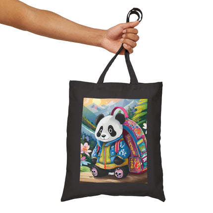 Baby Panda Cotton Canvas Tote Bag