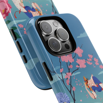 🌸☂️ The Lady Of The Falling Blossoms Phone Case – Art Deco Garden Whimsy