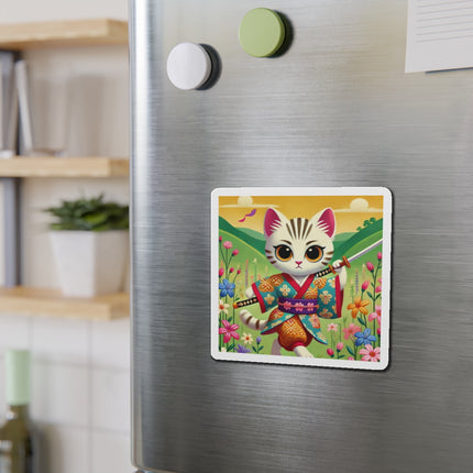 Samurai Kitten Die-Cut Magnets (5 Sizes)