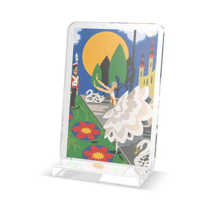 🦢🏰 The Enchanted Swan Ballet Acrylic Art Plaque – Art Deco Fairytale Whimsy