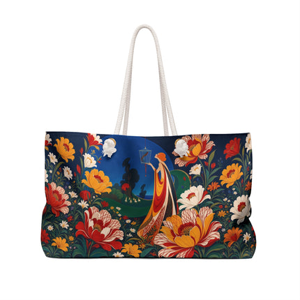 🌺🐦 The Enchanted Birdcage Garden Weekender Bag – Art Deco Floral Fantasy