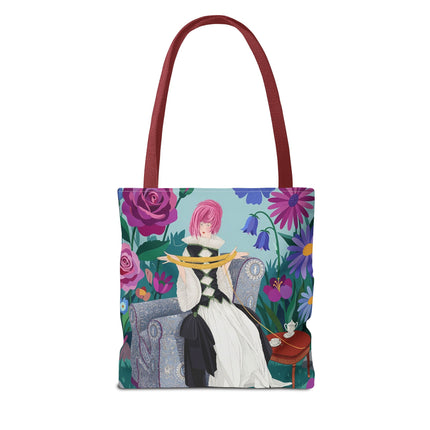 🌹🧶 The Lady Of The Golden Yarn Tote Bag – Art Deco Floral Elegance