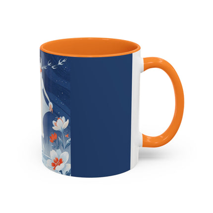 ❄️⛸️ The Winter Skater’s Flight Colorful Mug – Art Deco Floral Fantasy