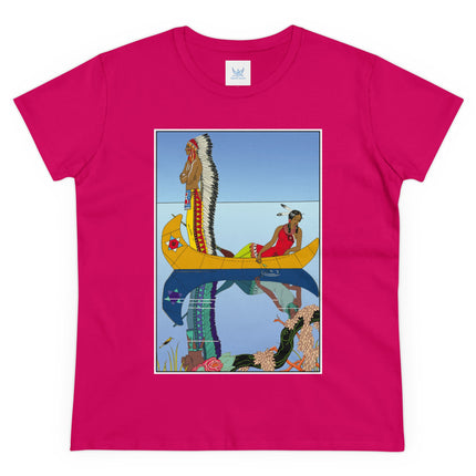 Le long du Missouri (Indian couple in a canoe on the Missouri River) by George Barbier Women's Midweight Cotton Tee