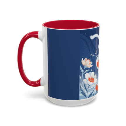 ❄️⛸️ The Winter Skater’s Flight Colorful Mug – Art Deco Floral Fantasy