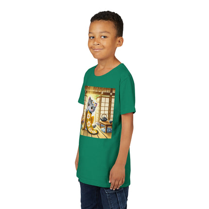 Playful Kitten in the Tea Room Youth Short Sleeve Tee