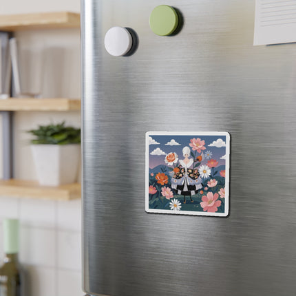 🌸🎀 The Grand Floral Promenade Die-Cut Magnets – Art Deco Fashion Fantasy
