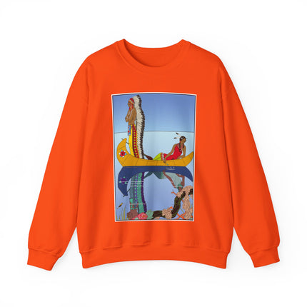 Le long du Missouri (Indian couple on the Missouri River) by George Barbier Heavy Blend™ Crewneck Sweatshirt